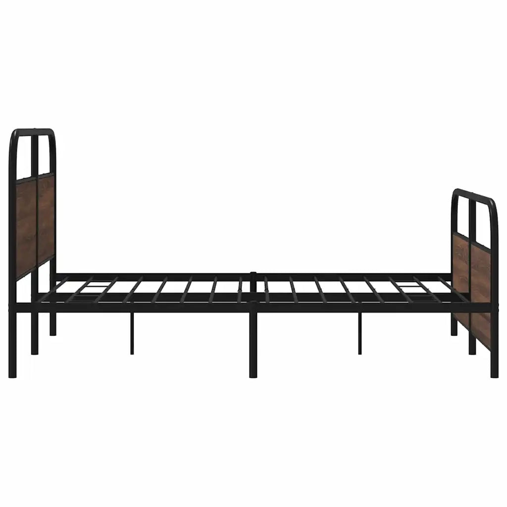 Giroletto senza Materasso in Metallo-Struttura Letto Rovere Marrone 150x200 cm 286033