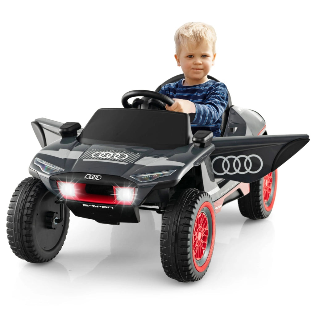 Auto da corsa elettrica Audi per bambini con licenza, Auto sportiva alimentata a batteria con telecomando Grigio scuro-Macchinine giocattoli