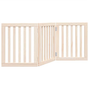 Cancelletto di sicurezza pieghevole per cani a 3 pannelli 150 cm legno di pioppo marrone 02_0023066