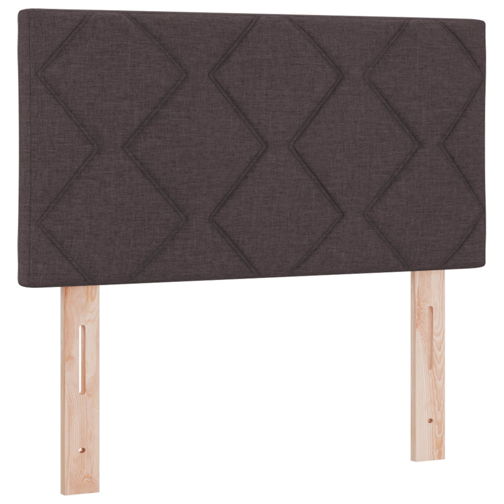 Letto a molle con materasso marrone scuro 80x200 cm tessuto