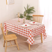 Tavolo quadrato copridipinto in poliestere, impermeabile, resistente alla sporcizia e all'acqua, liscio e lavabile, copridipinto per sala da pranzo, festa, giardino, 130 x 160 cm, arancione e bianco