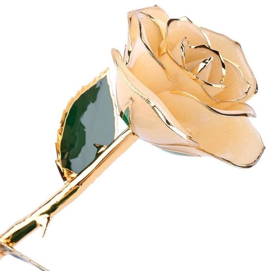 Ornamento a forma di rosa in oro 24 carati, manufatto a mano