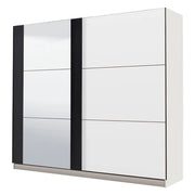 Armadio Camera da Letto Prela, Guardaroba Grande Appendiabiti, 217x210h cm Bianco