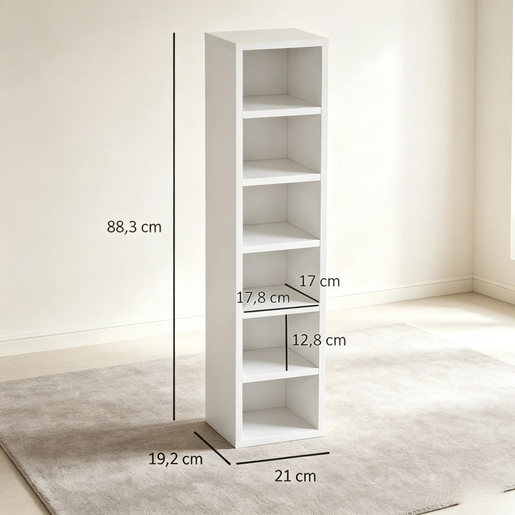 MOBILE PORTA CD Set da 2 21 x 19,2 x 88,3 cm Bianco MDF e Truciolare