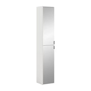 Armadio da ripostiglio BODITE – 2 porte con specchi – Bianco laccato – Eleganza e funzionalità