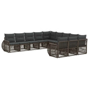 Set Divano da Giardino 11 pcs Grigio e Grigio Scuro polyrattan 3435557