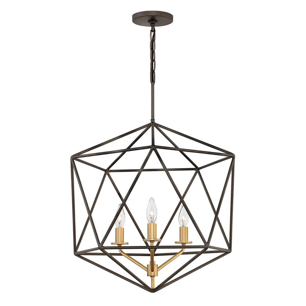 Lampadario Industrial Nordico Astrid Metallo Bronzo Opaco 3 Luci E14