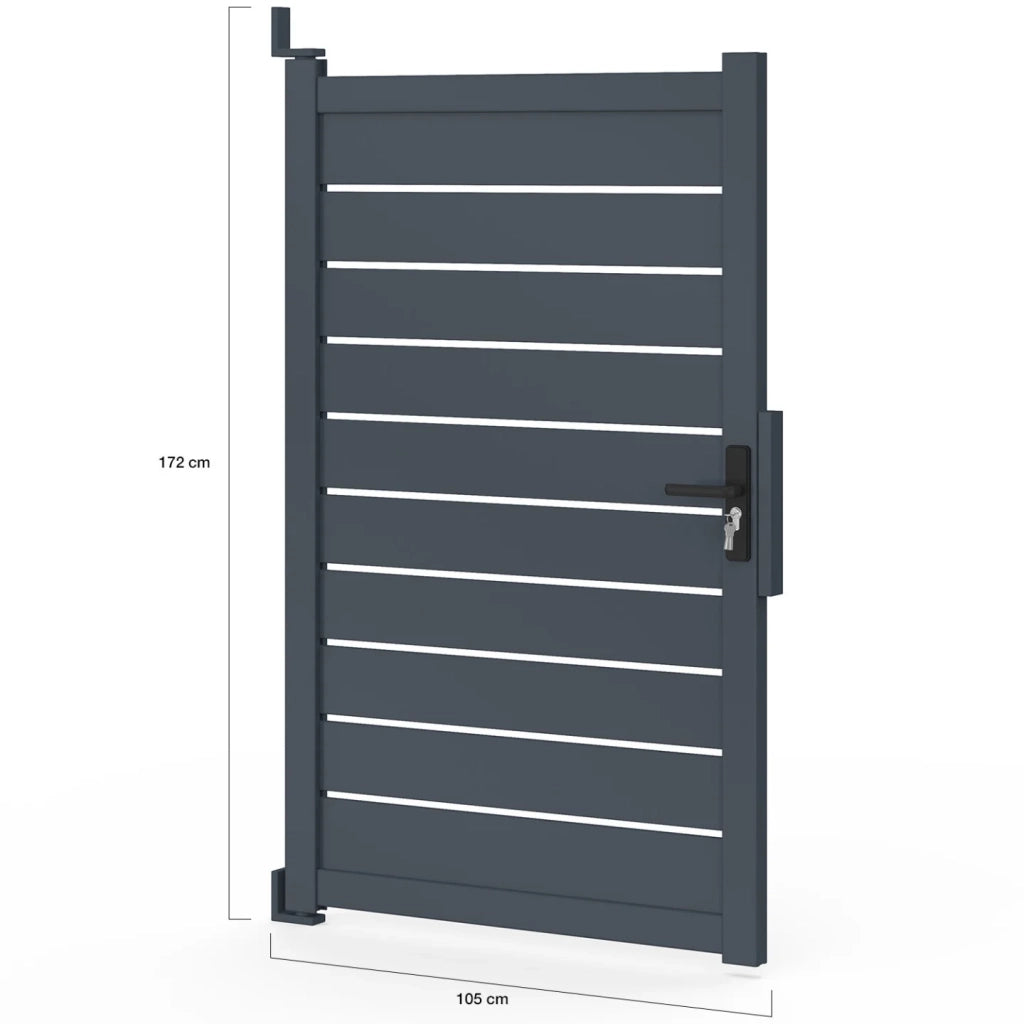 IDMarket - Porta a battente 100x160 cm in alluminio forato grigio antracite