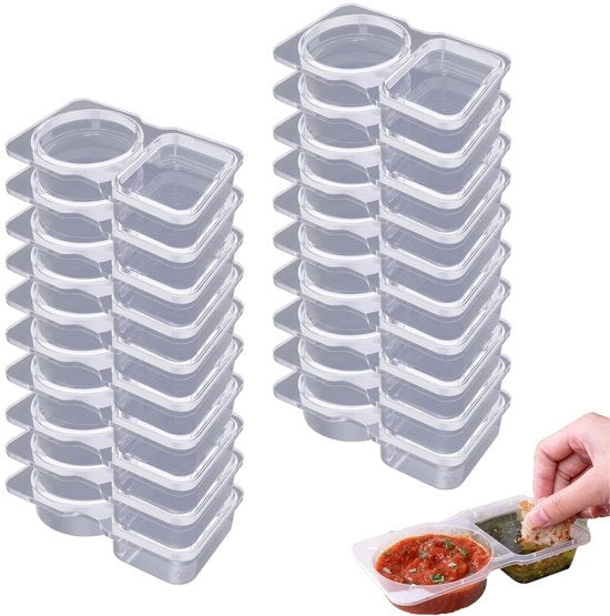 Scatola per snack 20 pezzi, contenitore per snack con coperchio, piccoli contenitori con coperchio, resistente al microonde, per salse, dips, erbe, confezioni per snack, ideale per la conservazione e il trasporto