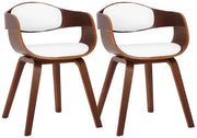 Set di 2 sedie Kingston in finta pelle Noce/bianco
