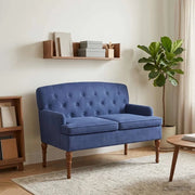 Loveseat con bottoni imbottiti Blu Polizia 111 x 65 x 79 cm 42041855