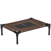 Lettino per Cani Rialzato ¨C Zephmum ¨C Acciaio e Tessuto, 61x46x18 cm, Nero e Caff¨¨