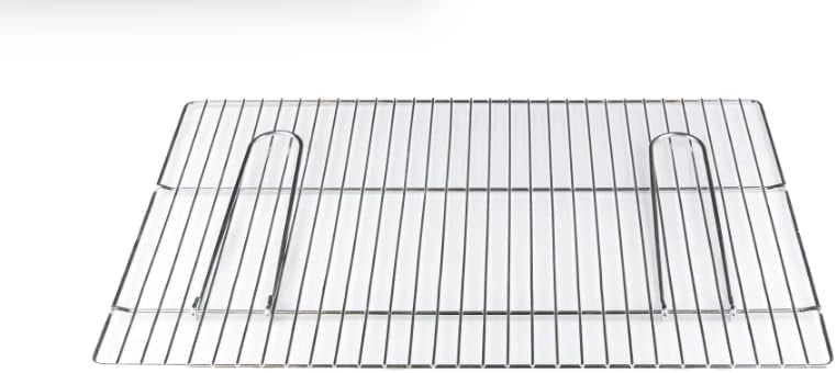 Griglia per Barbecue in Acciaio Cromato, 67x40 cm, Manici Richiudibili, Regolabile per Barbecue a Muratura e Portatili
