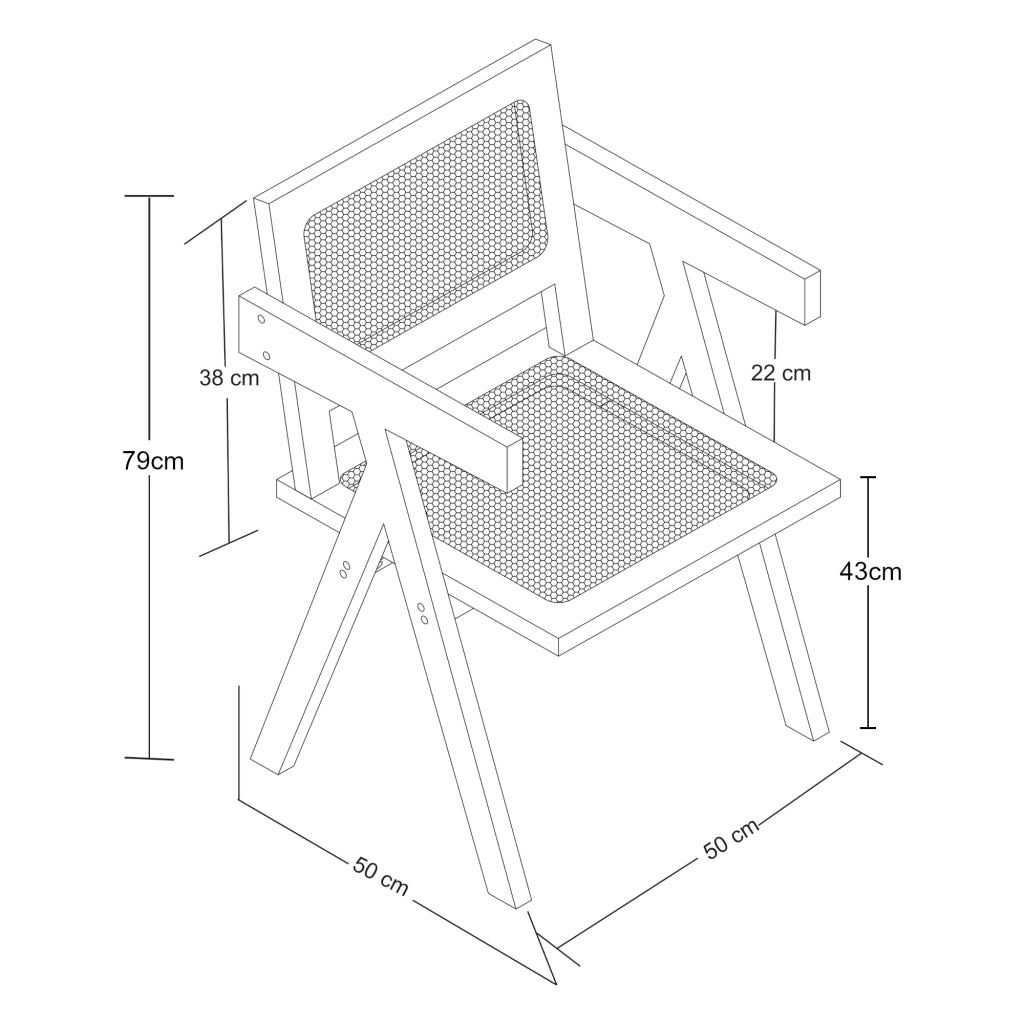 Sedia da Sala Pranzo Asikkala in Bambù e Plastica Effetto Rattan [en.casa]