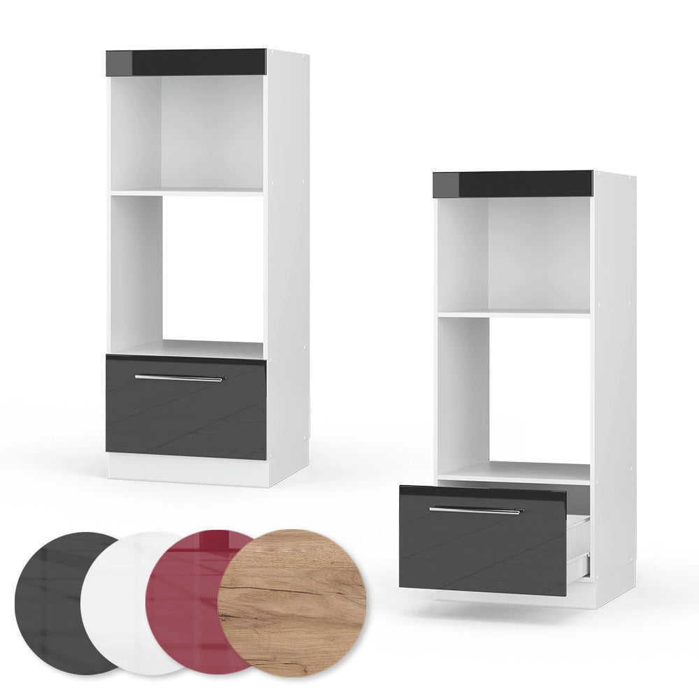 Vicco Set mobili bagno Antracite lucido 60 cm aperto