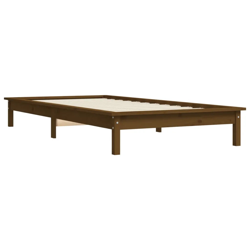 Giroletto senza Materasso Marrone Ambra Single Legno Massello 820574