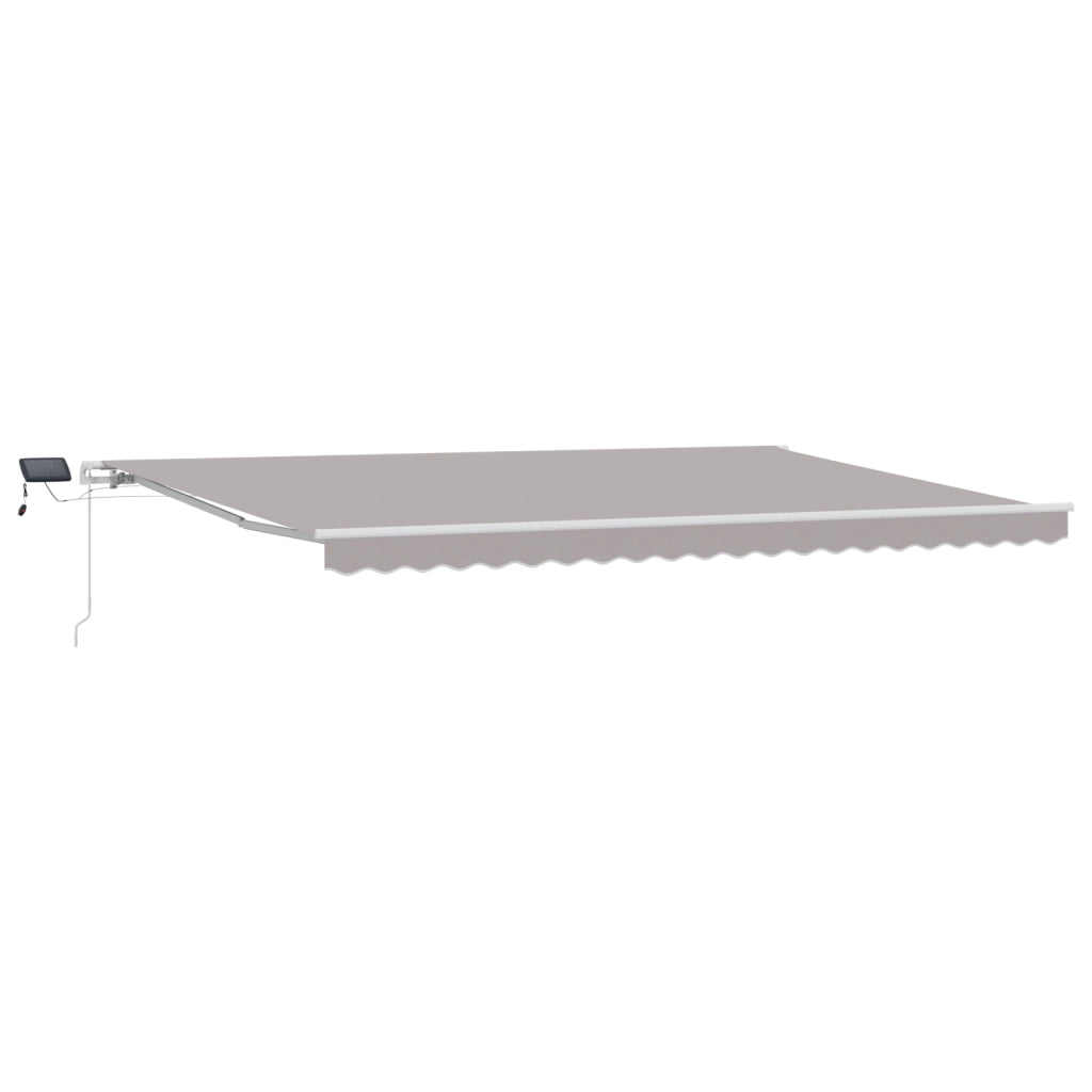 Tenda Retrattile Manuale con LED Grigia Chiara 500x350 cm