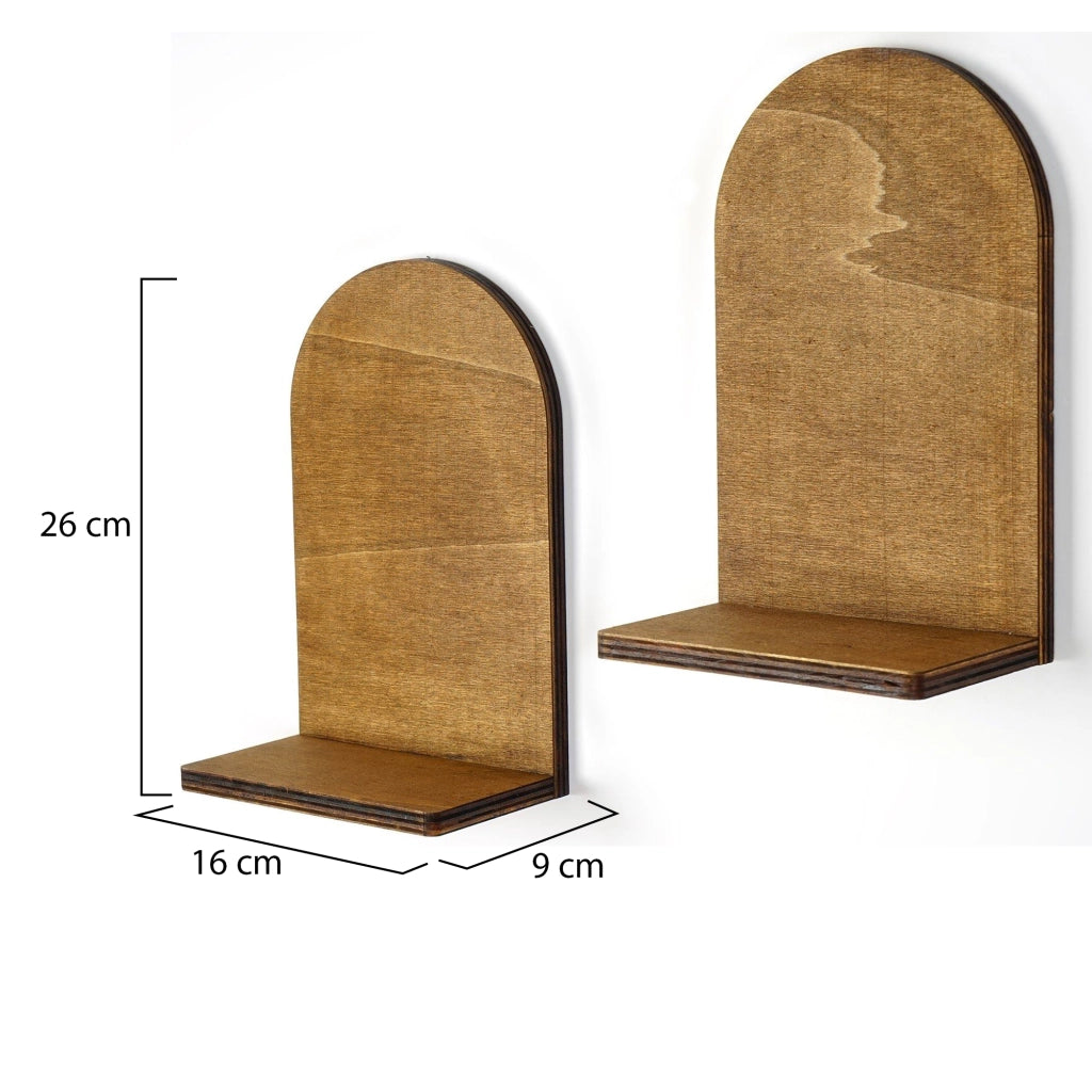 Ussassai, Mensola 2 Ripiani, 16x26x9h cm Marrone Naturale