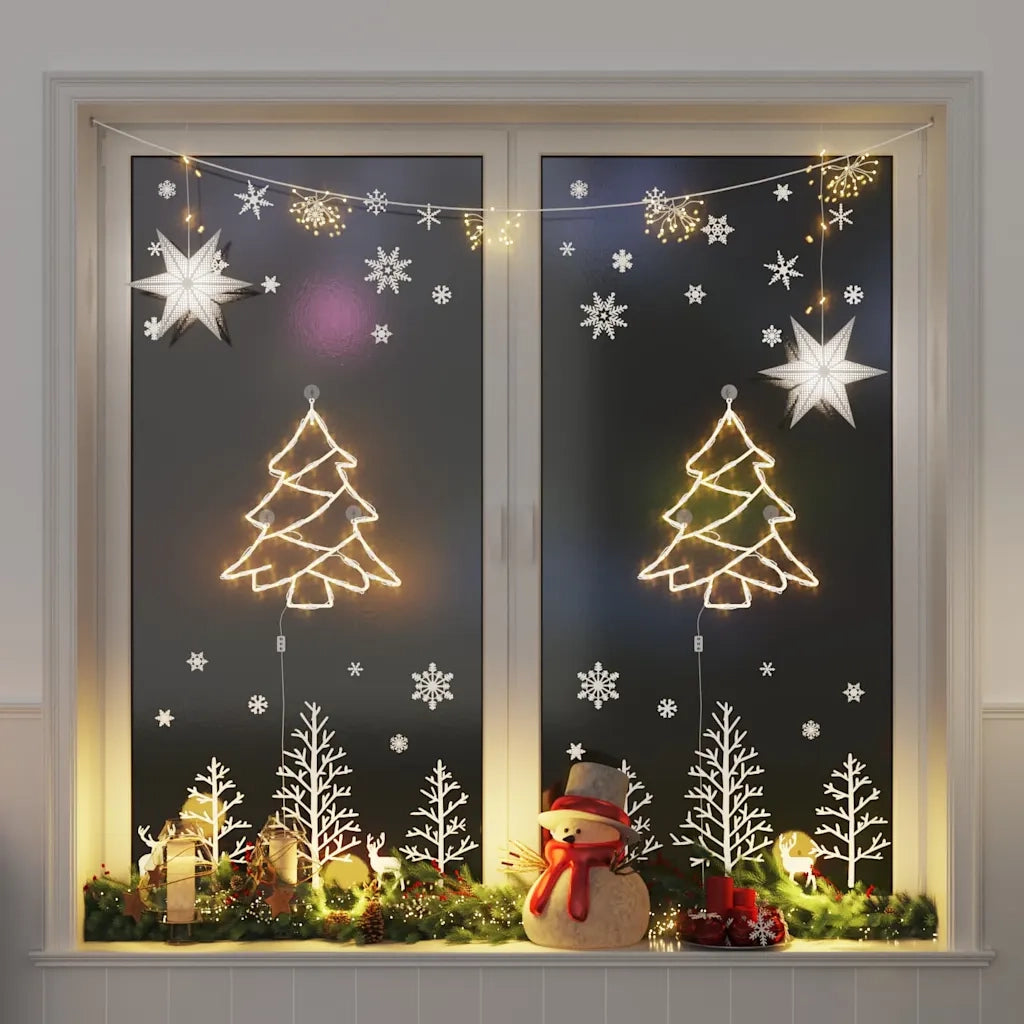 Luci di Natale Albero di Silhouette 2 pz 50 LED Bianco Caldo 4019597