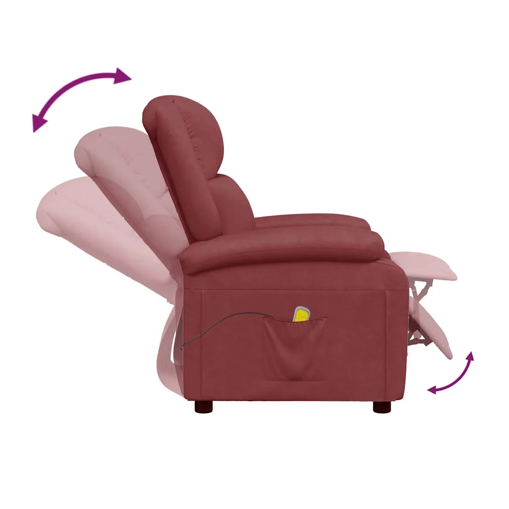 Divano Sedia-Poltrona Massaggiante Rosso Vino in Similpelle 960393