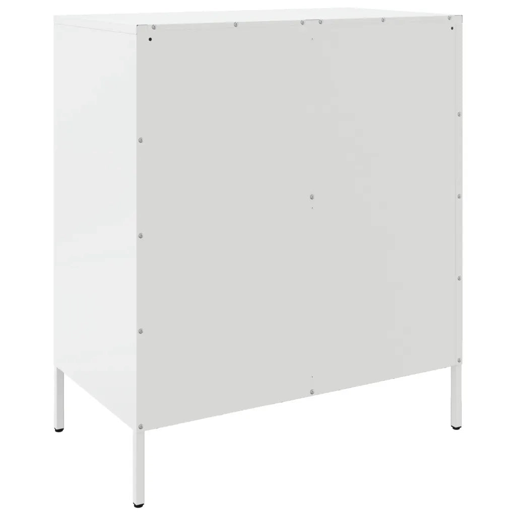 vidaXL Credenza Bianca 68x39x79 cm in Acciaio