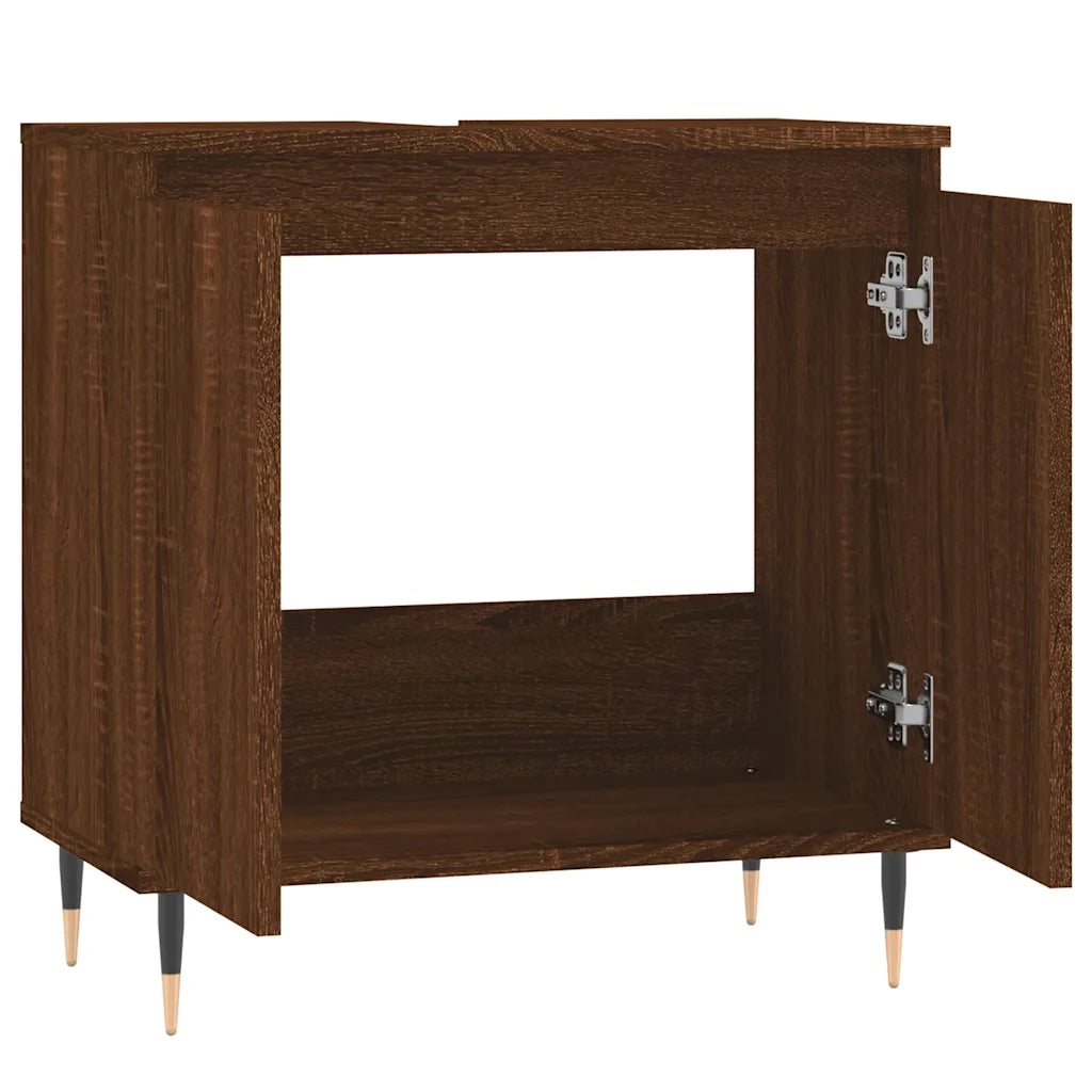 Armadietto Bagno Rovere Marrone 58x33x60cm in Legno Multistrato 831579