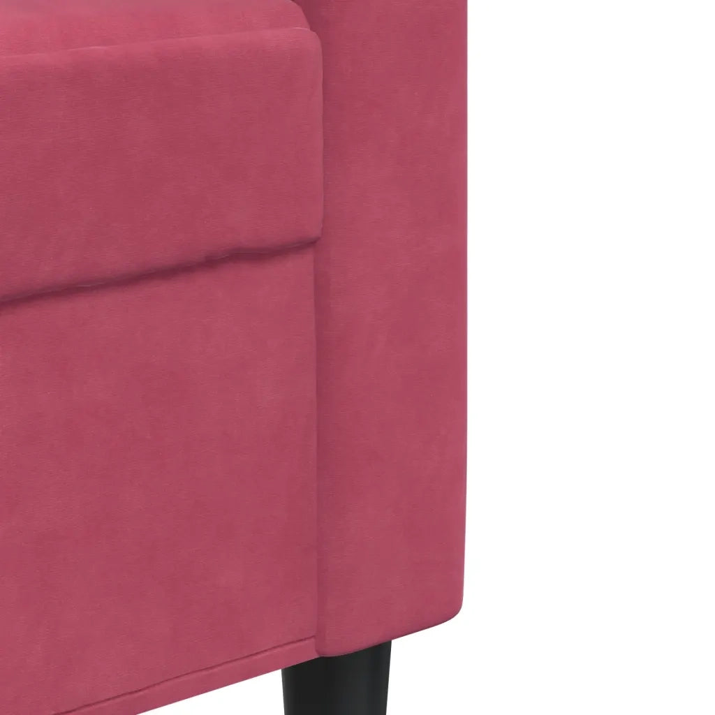 Set di Divani 4 pz con Cuscini Rosso Vino in Velluto