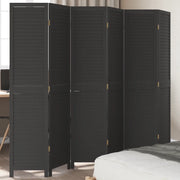 Divisorio Ambienti | Divider per stanze | Paravento 6 Pannelli Nero Legno Massello di Paulownia