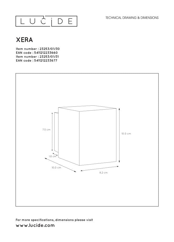 Applique Lucide Xera alluminio nera/oro G9 42W 10cm