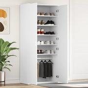 Armadio per Scarpe Bianco 80x39x180 cm Legno Ingegnerizzato