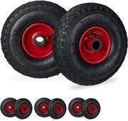 8x stecca di rullo 3.00-4 - cerchio in acciaio - ruota di scorta - pneumatico - nero-rosso