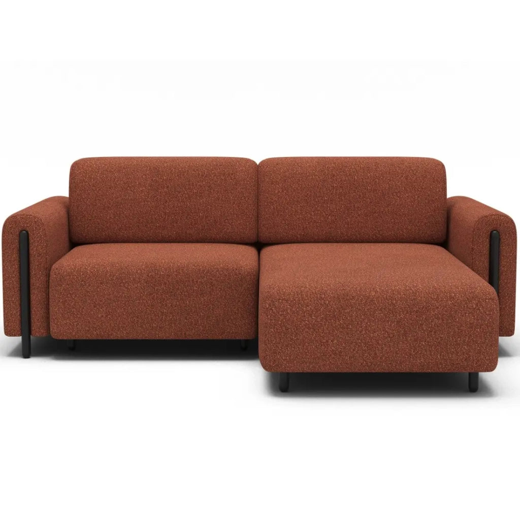 Divano angolare convertibile ARVESSA terracotta bouclette – Angolo destro
