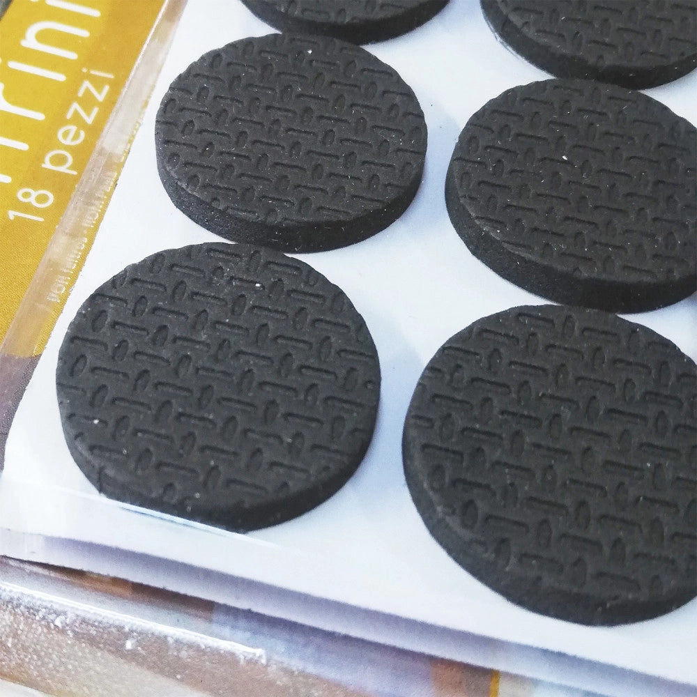 Feltrini adesivi tondi da 24mm in gomma nera
