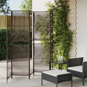 Divisorio per Ambienti | Divider per stanze | Paravento a 5 Pannelli Marrone in Polyrattan
