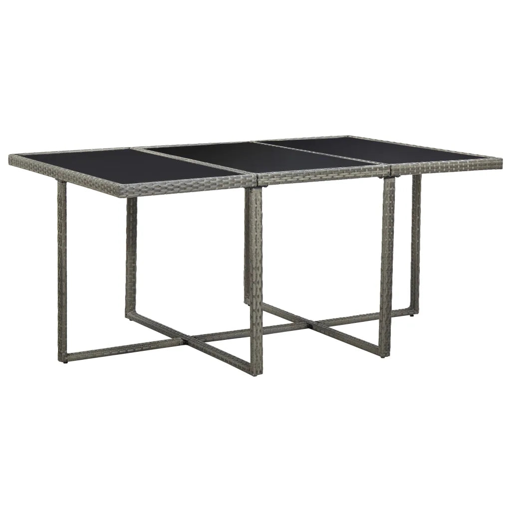 Set da Pranzo da Giardino 11 pz con Cuscini Polyrattan Grigio  cod mxl 36990