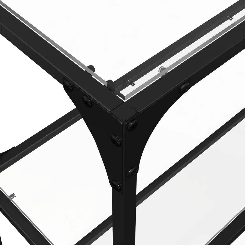 vidaXL Tavolino Consolle Piano Vetro Trasparente 194,5x30x81cm Acciaio