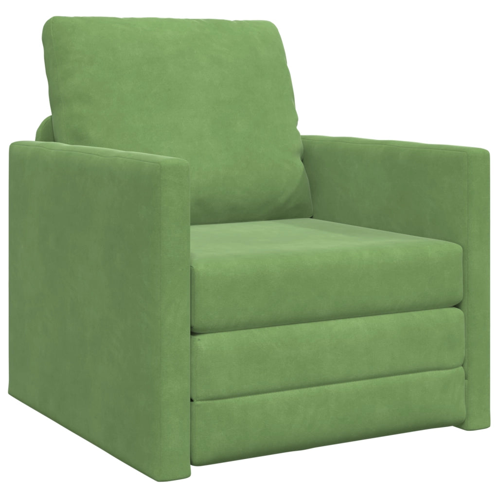Divano Letto 2-in-1 Verde Chiaro 74x77x81 cm Velluto