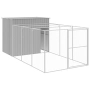 Cuccia per cani con recinto chiaro 214 x 457 x 181 cm grigio 02_0043508