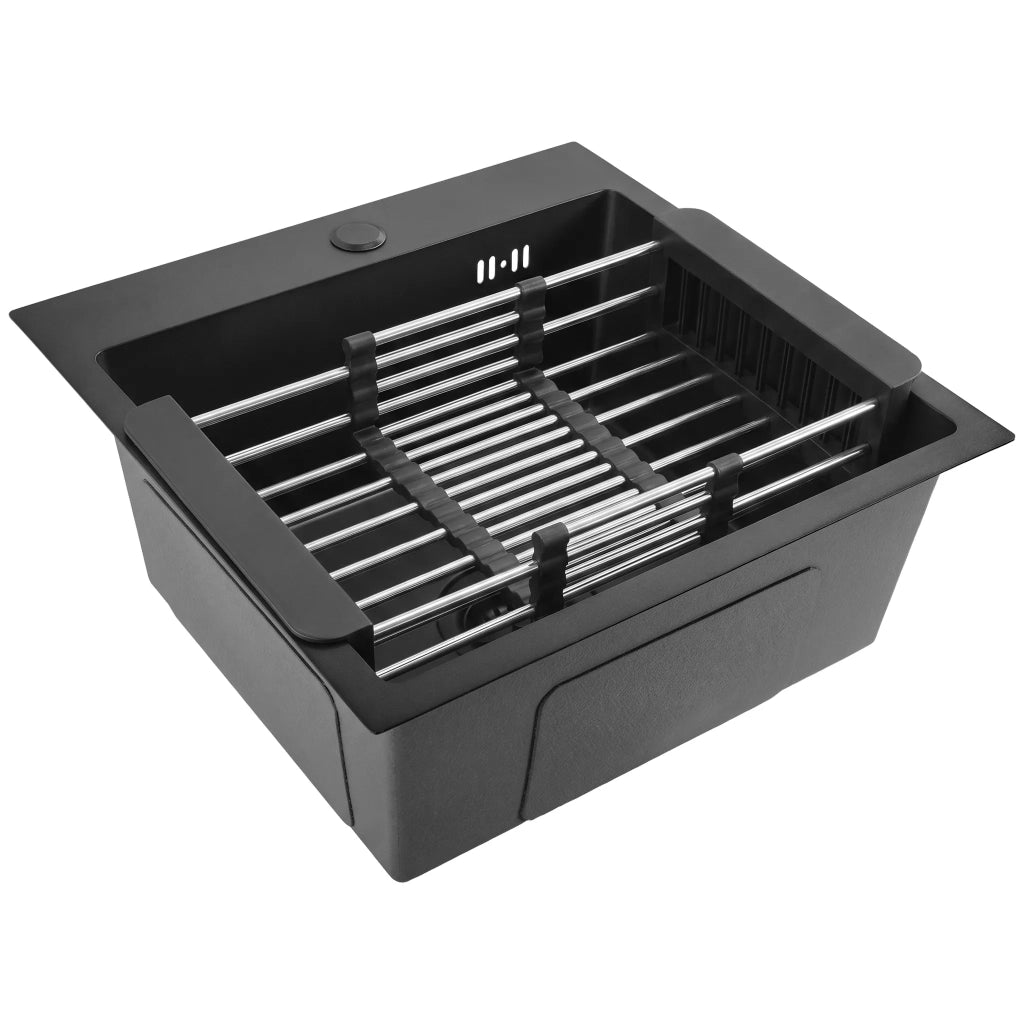 Lavello In Acciaio Con Set Di Accessori 3 Pz. Rea Leo 40 Black