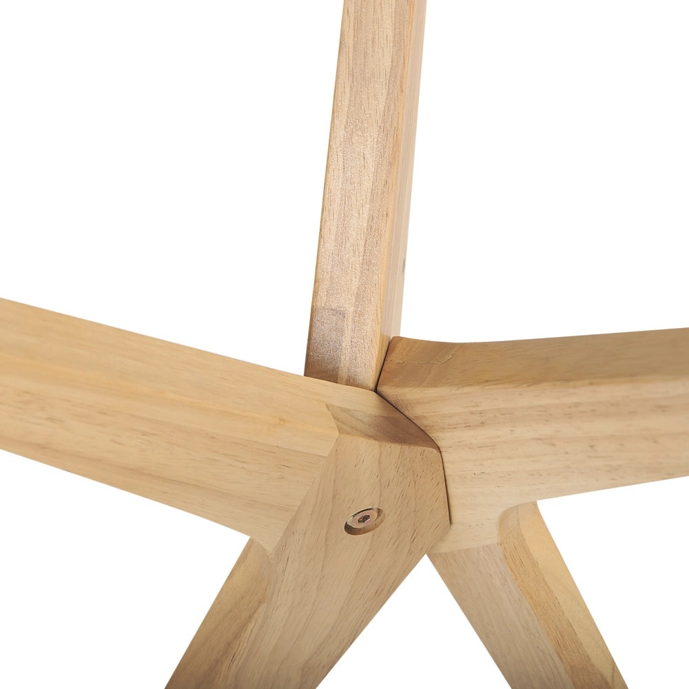 Set di 2 tavolini da caffè Legno chiaro Piano in vetro temperato Gambe in legno di gomma Rotondo Soggiorno moderno