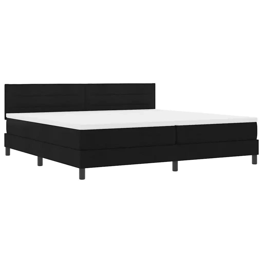 Letto a molle con materasso con led Nero 200 x 200 cm Tessuto 3342158