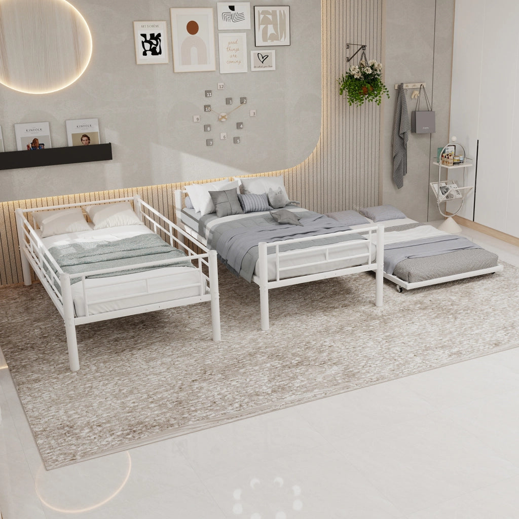Letto a Castello Twin over Twin ¨C MINIMAL ¨C Metallo, Rete a Doghe, Senza Materasso