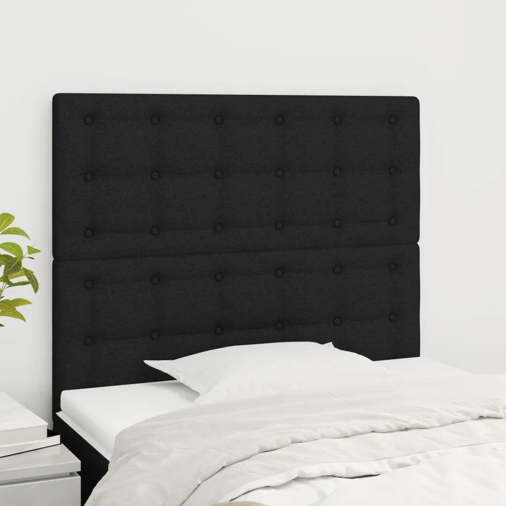 Testiera | Testata Nera 80x5x118/128 cm Tessuto