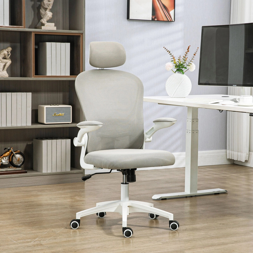 Sedia da ufficio con rete ¨C zephmum ¨C grigio 62x64x120 cm