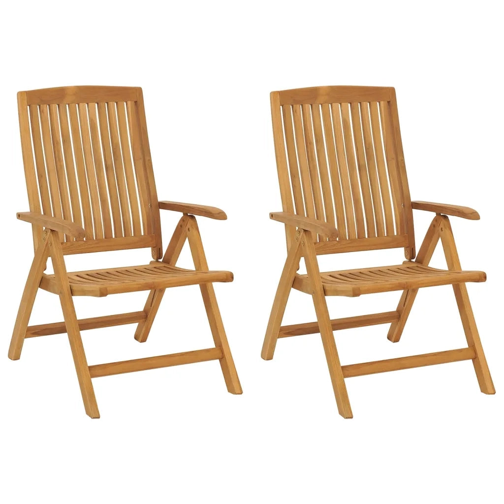 Sedie da Giardino Reclinabili con Cuscini 2 pz in Legno di Teak 3196444