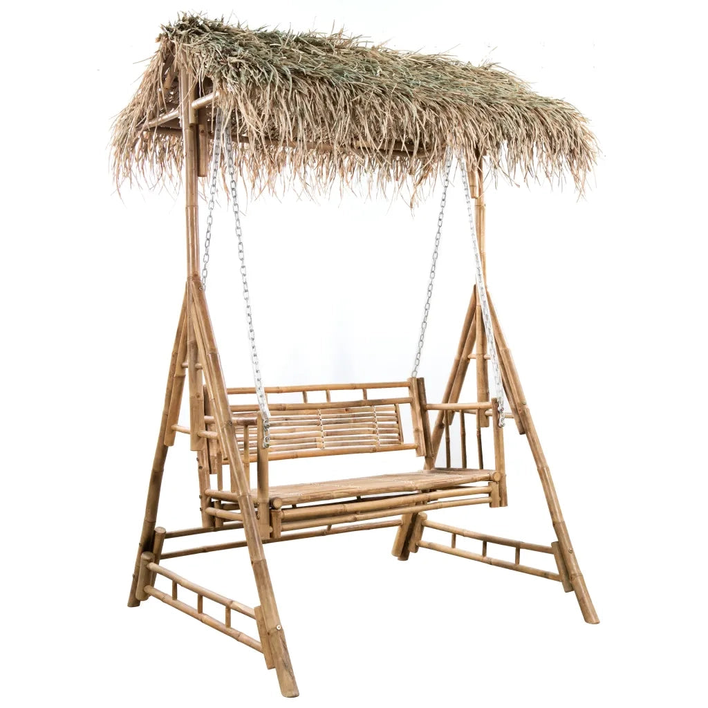 Dondolo da Giardino 2 Posti Cuscini Foglie di Palma 202cm BambÃ¹ cod mxl 51809