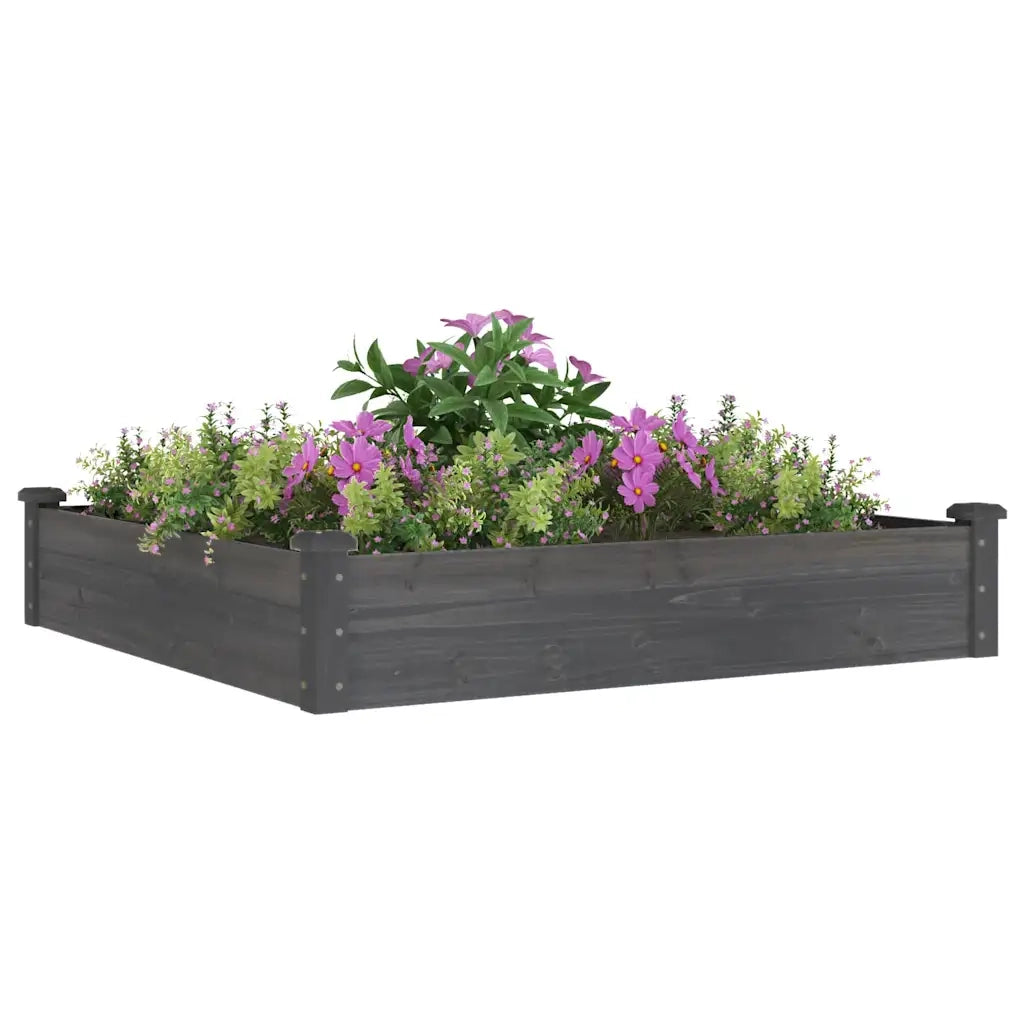 Fioriera Giardino con Fodera Grigia 120x120x25cm Massello Abetecod mxl 129264