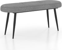 Panca Scarpiera da 113 cm, Panca da Ingresso con Cuscino Imbottito in Spugna e Gambe Metalliche Solide, Panca Fondo Letto per Soggiorno Camera da Letto, Carico 300 kg (Grigio)