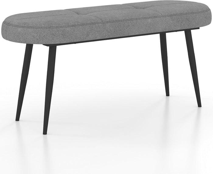 Panca Scarpiera da 113 cm, Panca da Ingresso con Cuscino Imbottito in Spugna e Gambe Metalliche Solide, Panca Fondo Letto per Soggiorno Camera da Letto, Carico 300 kg (Grigio)