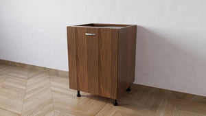 Mobile Base 60 Compreso Di Anta. H 72 Cm L 60 Cm P 55.5 Cm. Spedizione In Kit Noce